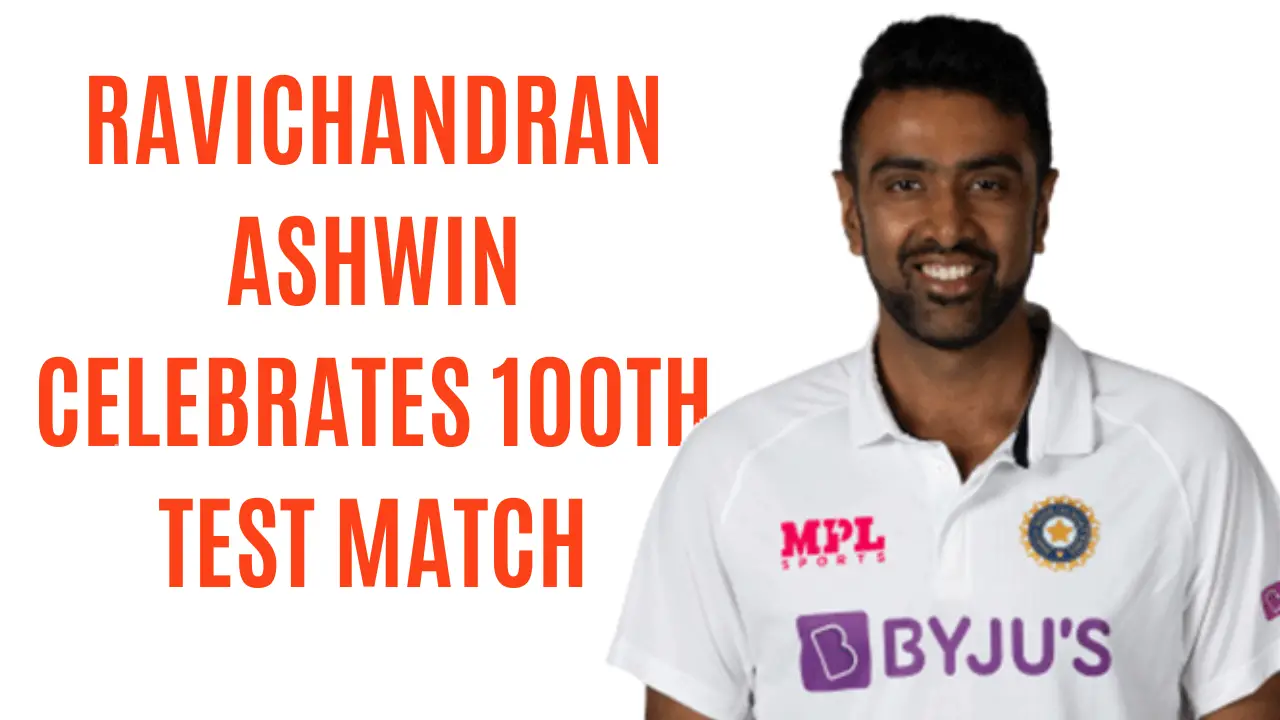 Ravichandran Ashwin celebrates 100th Test match